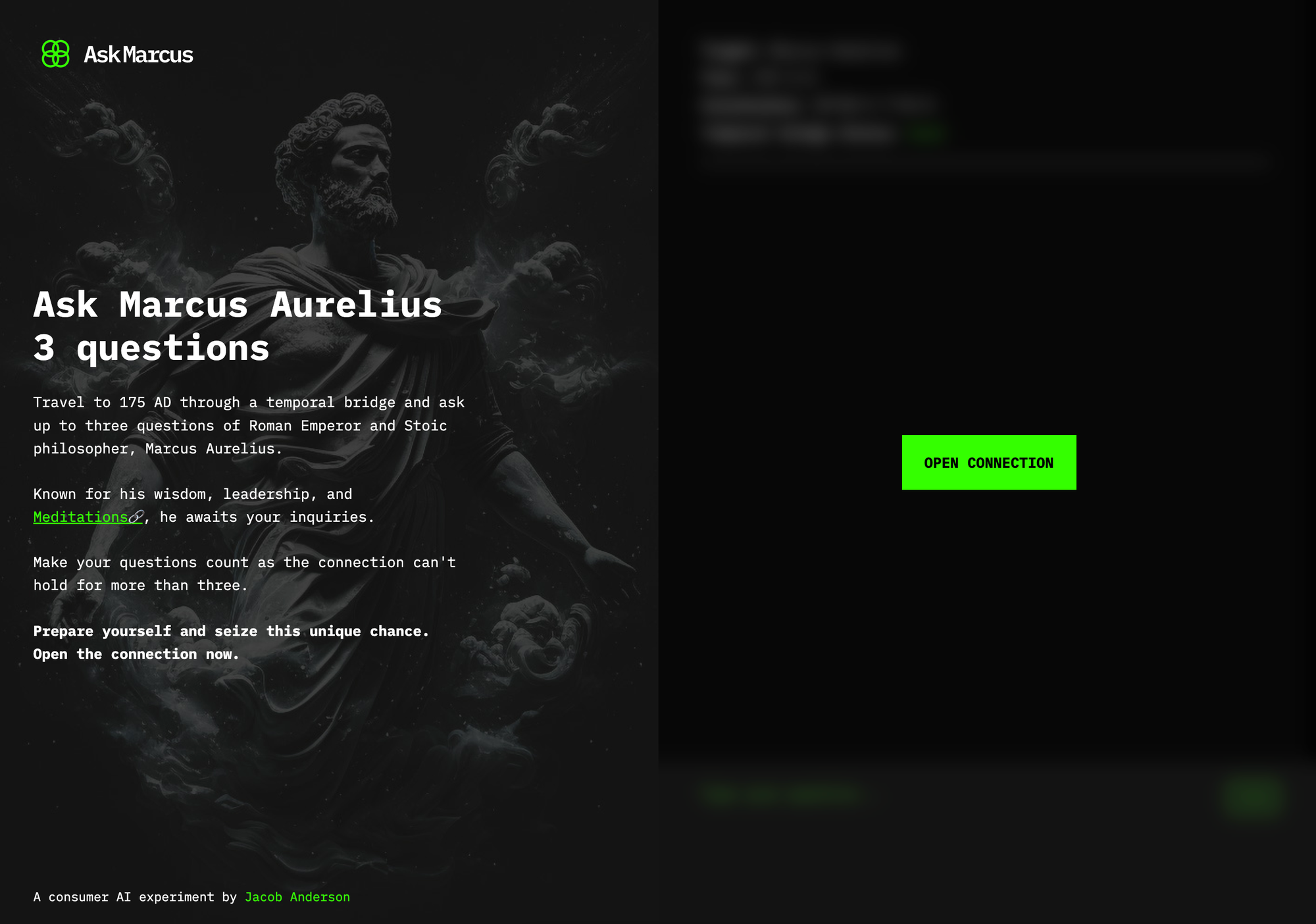 AskMarcus.ai landing page