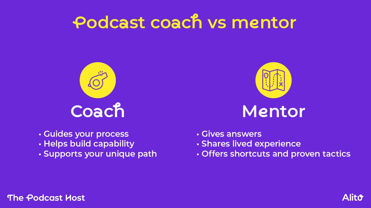Podcast Coach vs. Mentor: When to Hire Each (and Why It Matters!)